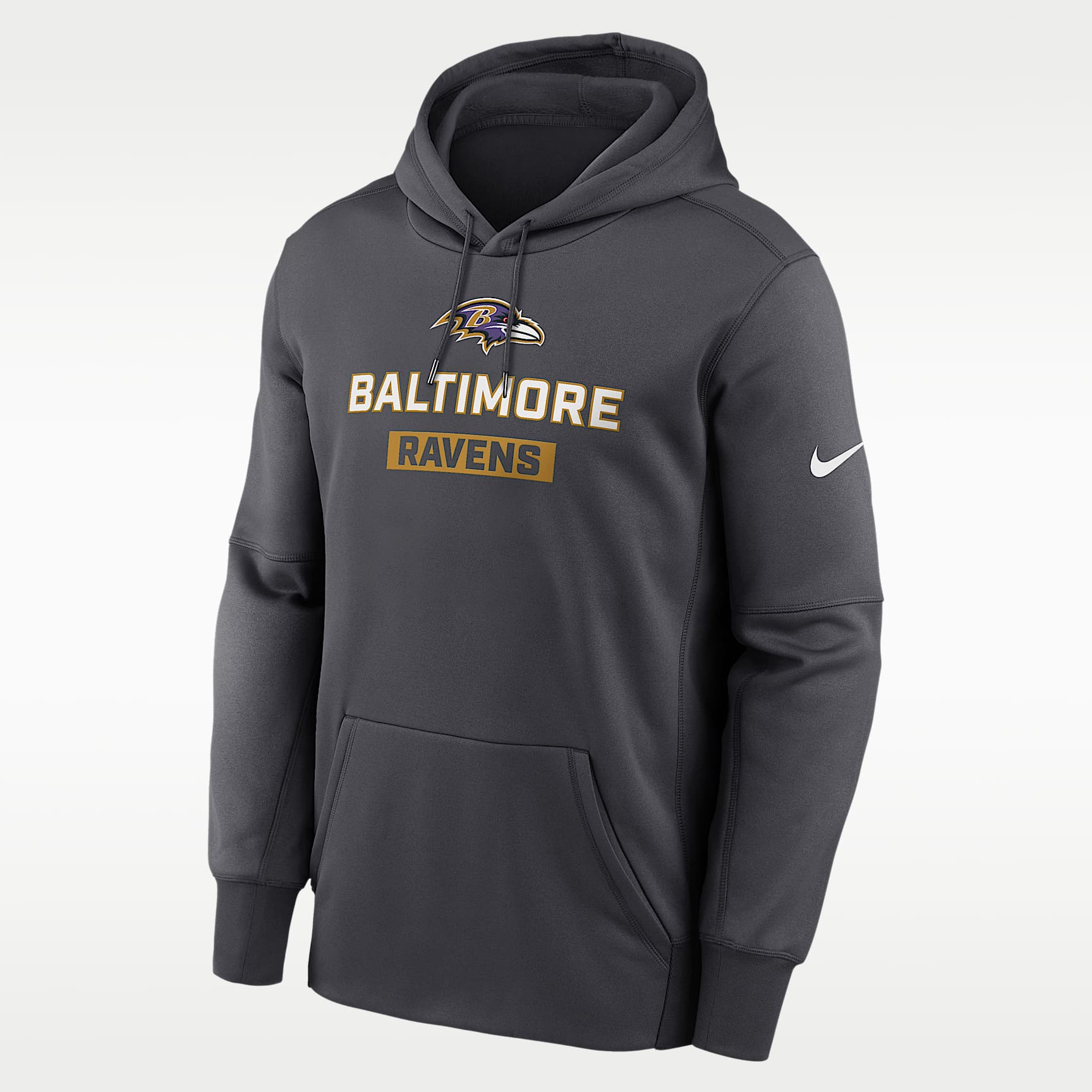 Baltimore Ravens Toss Sweep Men's Nike Therma NFL Pullover Hoodie